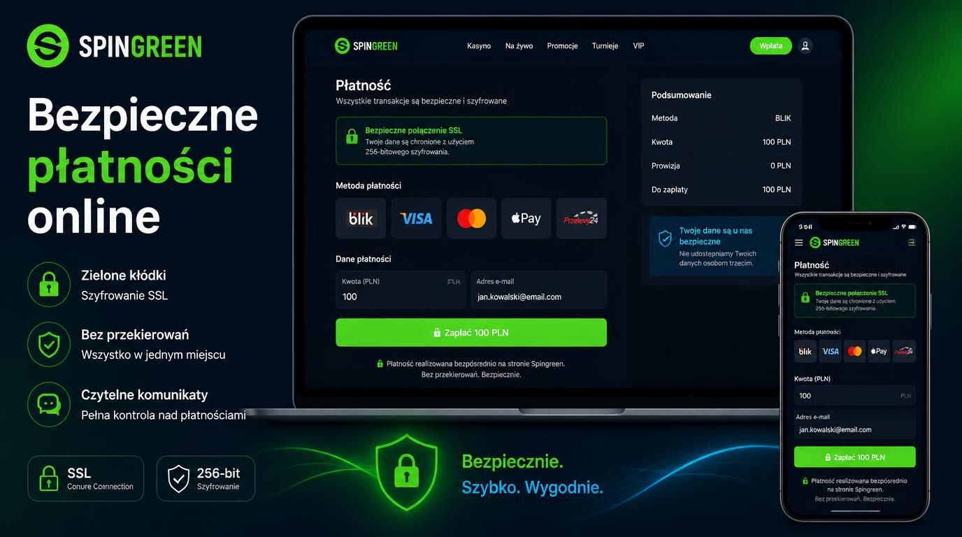 Formularz płatności z kłódką i komunikat typu „Bezpieczne płatności”